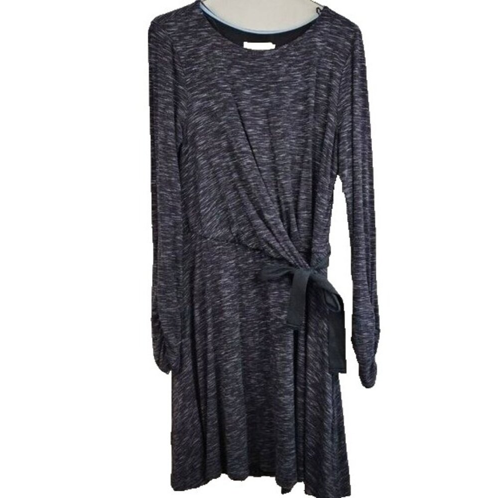 Anthropologie Saturday Sunday Womens Mini Dress Size Small Gray Tie Waist Office
